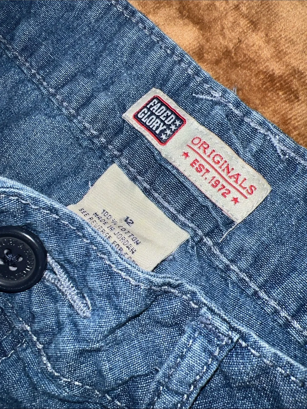 Faded Glory Blue Denim Casual Shorts with Side Bows